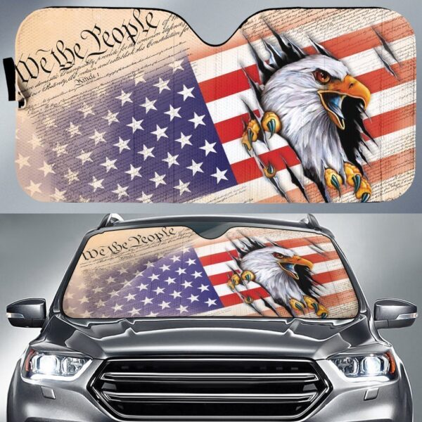 American Eagle Flag Car Sunshade Custom US Flag Car Accessories