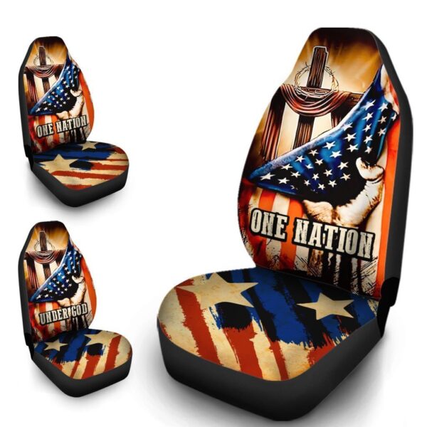 American Flag Car Seat Covers Custom One Nation Under God Car Accessories