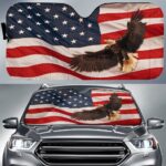 Bald Eagle Car SunShade Custom American Flag Car Accessories