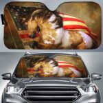 Horse Car Sunshade Custom Vintage American Flag Car Accessories