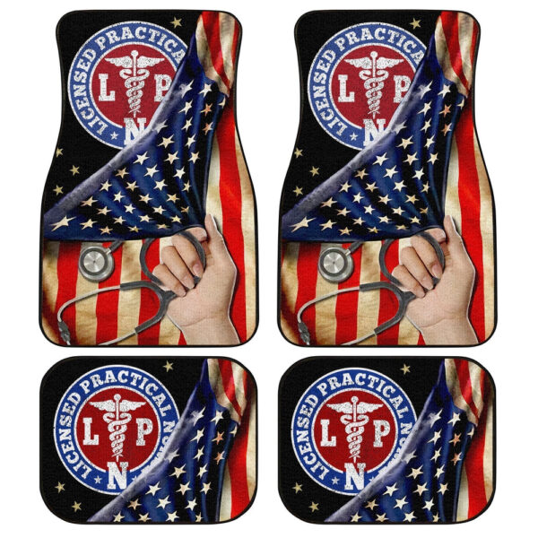 LPN Nurse Car Floor Mats Custom American Flag Car Accessories